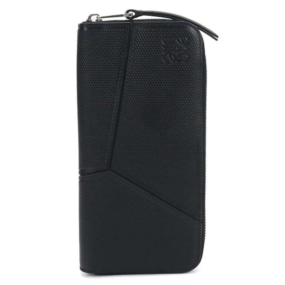 LOEWE (Loewe) Long Wallet, Round Zip-Around Puzzle Design, Men's, Black